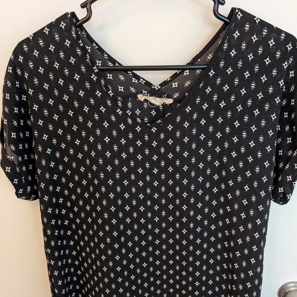 Black v neck blouse